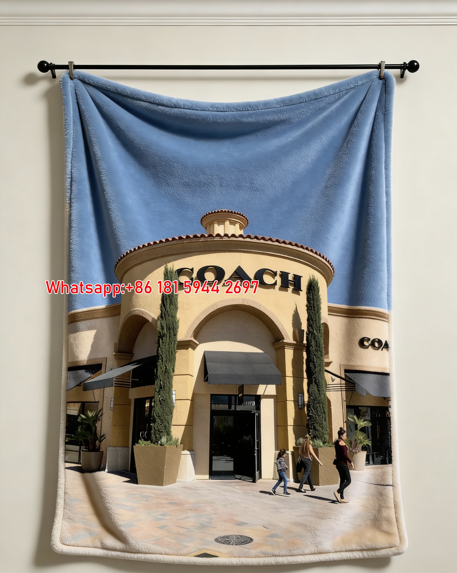 COACH Outlet Store Print Flannel Throw Blanket for Couch C282